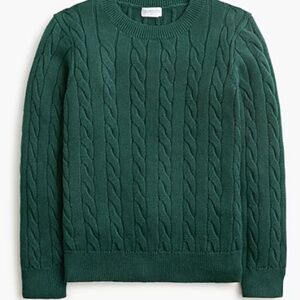 Crew Cuts Cable Knit Forest Green Boys Cotton Sweater XL 12- 14 Crewneck JCrew
